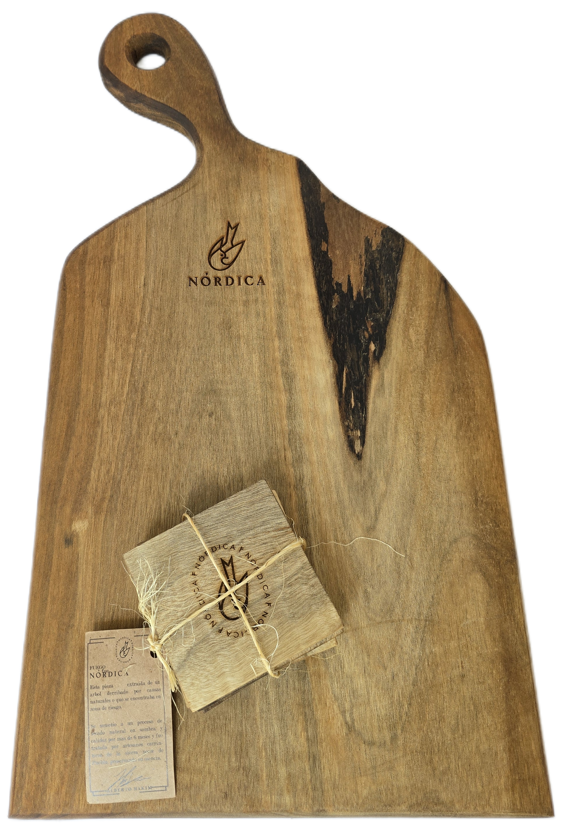 Set Tabla Parrillera 60 a 70cm & Juego de Portavasos