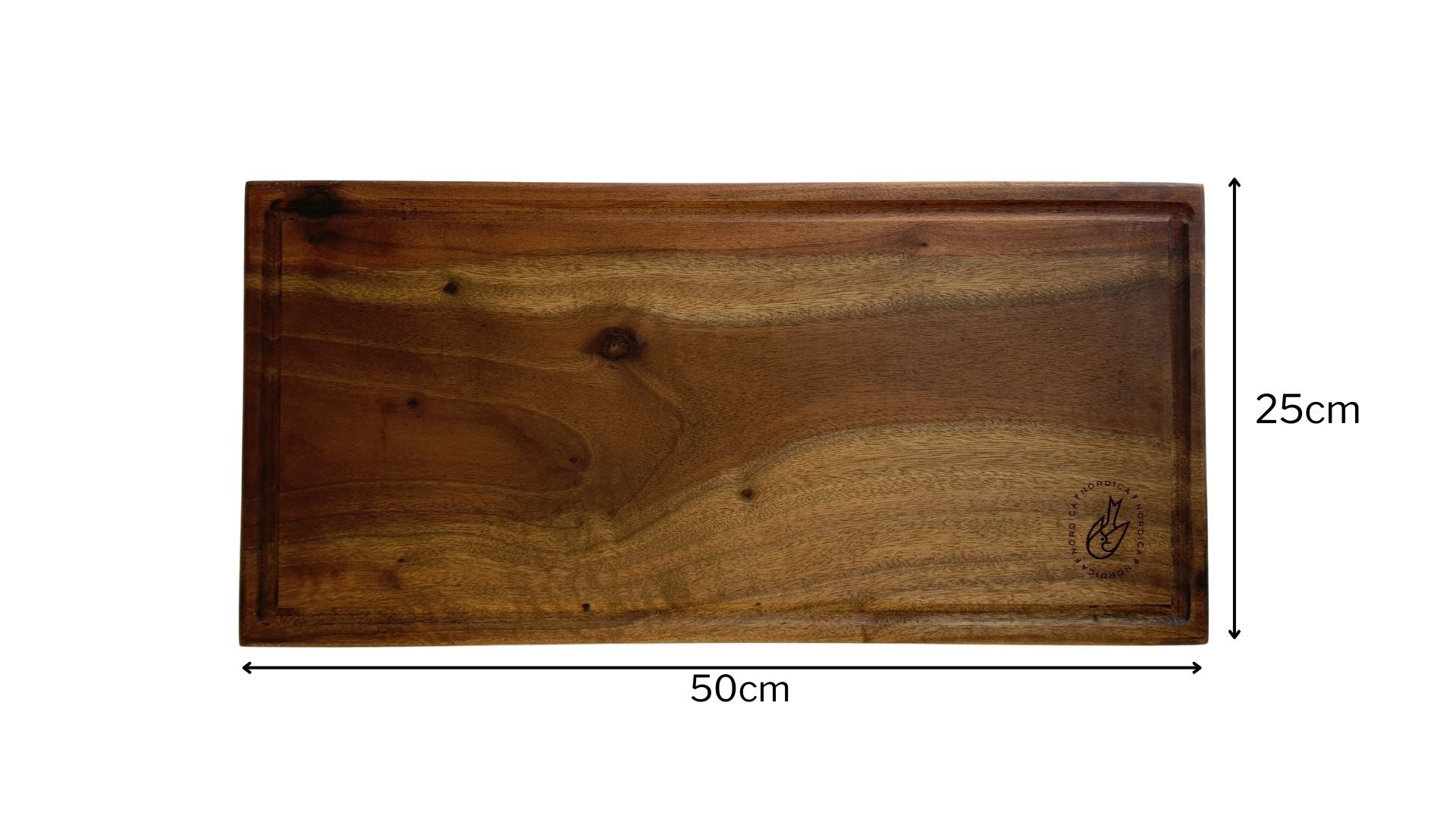 Tabla Parrillera Madera para Carnes, Quesos, Charcuteria 50x25cm
